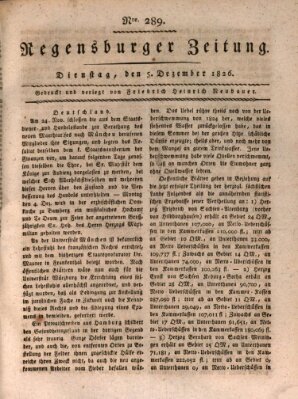 Regensburger Zeitung Dienstag 5. Dezember 1826