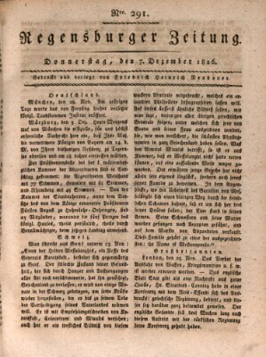 Regensburger Zeitung Donnerstag 7. Dezember 1826