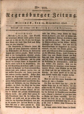 Regensburger Zeitung Mittwoch 20. Dezember 1826