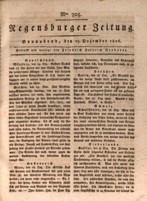 Regensburger Zeitung Samstag 23. Dezember 1826