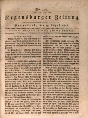 Regensburger Zeitung Samstag 19. August 1826