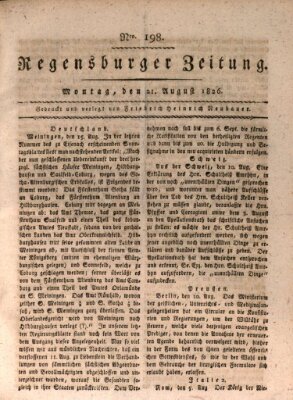 Regensburger Zeitung Montag 21. August 1826