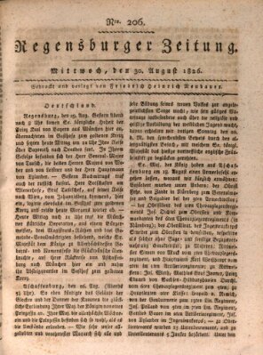 Regensburger Zeitung Mittwoch 30. August 1826