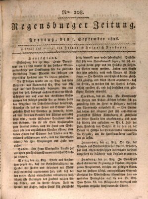 Regensburger Zeitung Freitag 1. September 1826