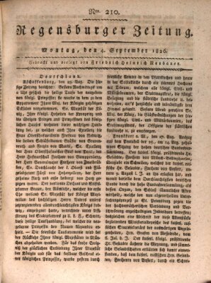Regensburger Zeitung Montag 4. September 1826