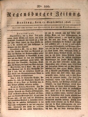 Regensburger Zeitung Freitag 15. September 1826