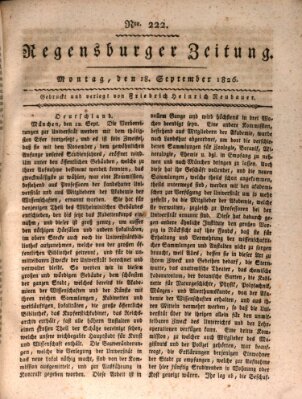 Regensburger Zeitung Montag 18. September 1826