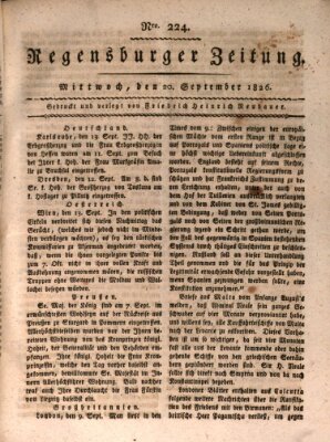 Regensburger Zeitung Mittwoch 20. September 1826