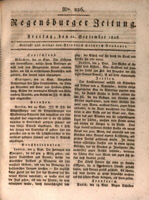 Regensburger Zeitung Freitag 22. September 1826