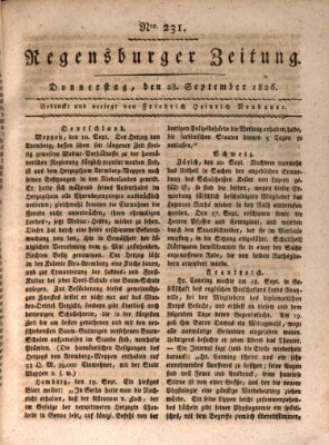 Regensburger Zeitung Donnerstag 28. September 1826