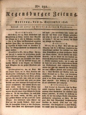 Regensburger Zeitung Freitag 29. September 1826