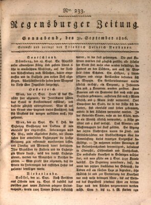 Regensburger Zeitung Samstag 30. September 1826