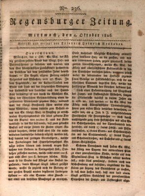 Regensburger Zeitung Mittwoch 4. Oktober 1826