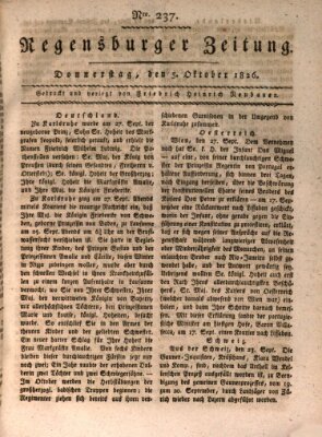 Regensburger Zeitung Donnerstag 5. Oktober 1826