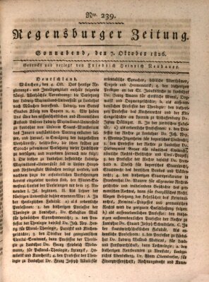 Regensburger Zeitung Samstag 7. Oktober 1826