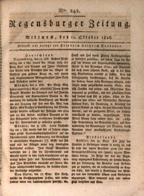 Regensburger Zeitung Mittwoch 11. Oktober 1826