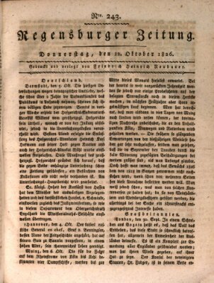 Regensburger Zeitung Donnerstag 12. Oktober 1826