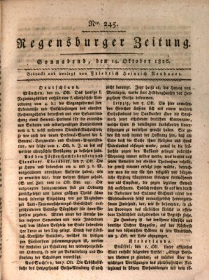 Regensburger Zeitung Samstag 14. Oktober 1826