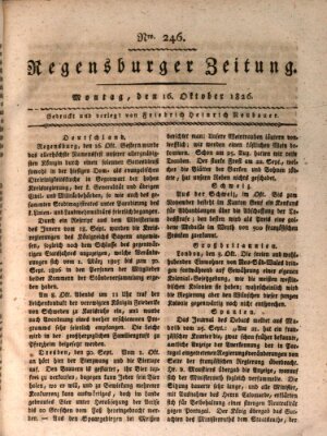 Regensburger Zeitung Montag 16. Oktober 1826