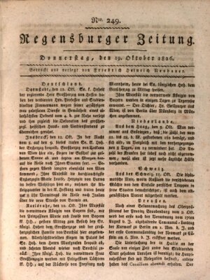 Regensburger Zeitung Donnerstag 19. Oktober 1826