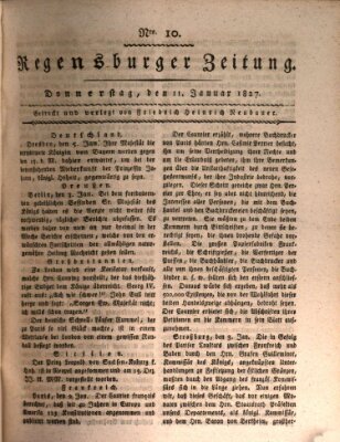 Regensburger Zeitung Donnerstag 11. Januar 1827