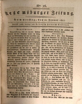 Regensburger Zeitung Donnerstag 18. Januar 1827