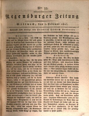 Regensburger Zeitung Mittwoch 7. Februar 1827