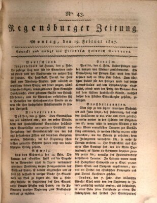 Regensburger Zeitung Montag 19. Februar 1827