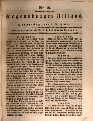 Regensburger Zeitung Donnerstag 8. März 1827