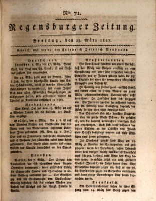 Regensburger Zeitung Freitag 23. März 1827