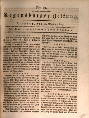 Regensburger Zeitung Dienstag 27. März 1827