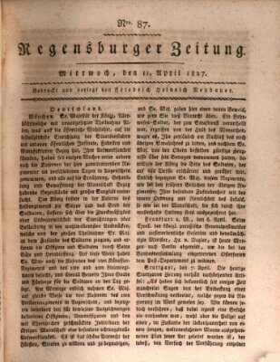 Regensburger Zeitung Mittwoch 11. April 1827
