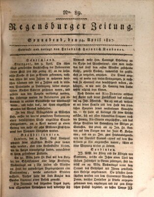 Regensburger Zeitung Samstag 14. April 1827