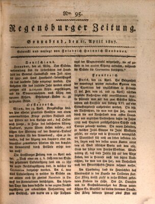 Regensburger Zeitung Samstag 21. April 1827