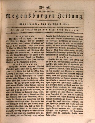 Regensburger Zeitung Mittwoch 25. April 1827