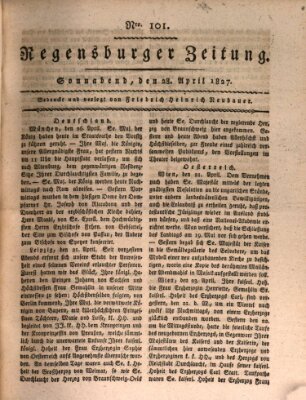 Regensburger Zeitung Samstag 28. April 1827