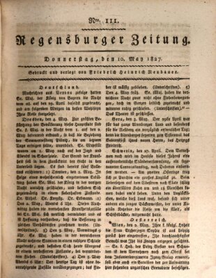 Regensburger Zeitung Donnerstag 10. Mai 1827