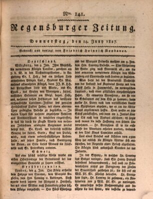 Regensburger Zeitung Donnerstag 14. Juni 1827