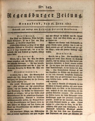 Regensburger Zeitung Samstag 16. Juni 1827