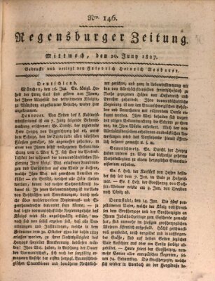 Regensburger Zeitung Mittwoch 20. Juni 1827