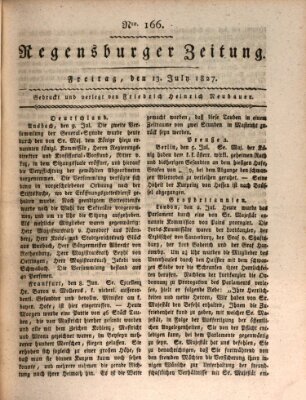 Regensburger Zeitung Freitag 13. Juli 1827