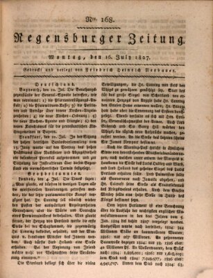 Regensburger Zeitung Montag 16. Juli 1827