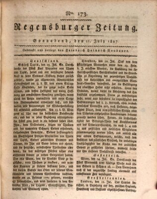 Regensburger Zeitung Samstag 21. Juli 1827