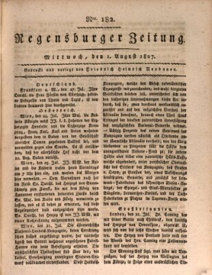 Regensburger Zeitung Mittwoch 1. August 1827