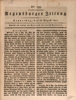 Regensburger Zeitung Donnerstag 16. August 1827