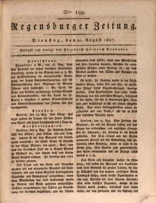 Regensburger Zeitung Dienstag 21. August 1827