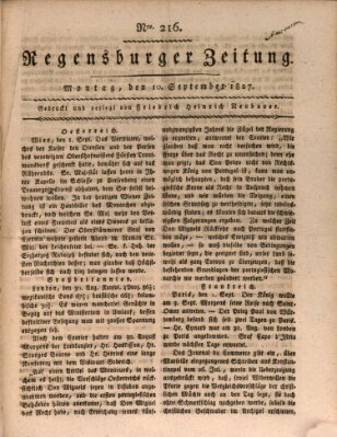 Regensburger Zeitung Montag 10. September 1827