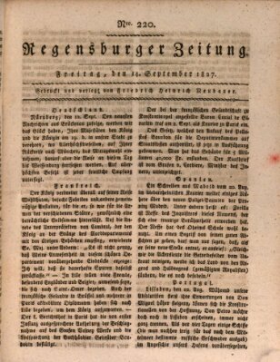 Regensburger Zeitung Freitag 14. September 1827