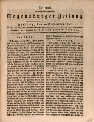 Regensburger Zeitung Freitag 21. September 1827