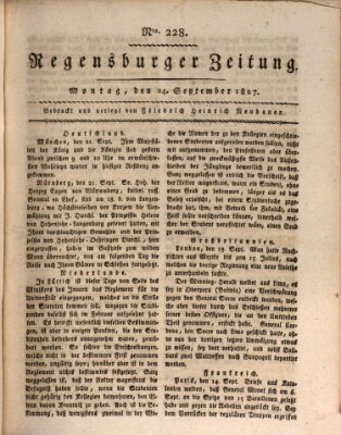 Regensburger Zeitung Montag 24. September 1827